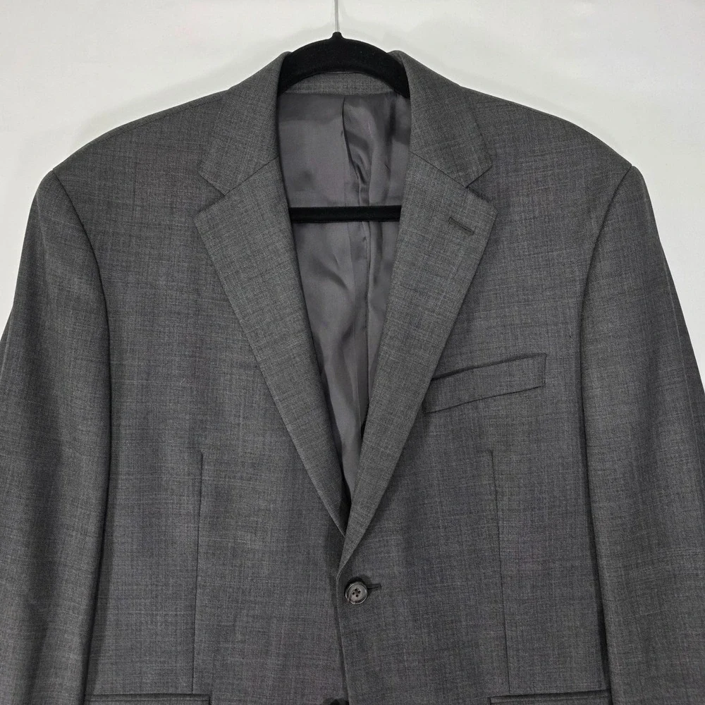 Lauren Ralph Lauren Men's Sport Coat‎ Blazer Two Button Gray Sharkskin Wool 40S